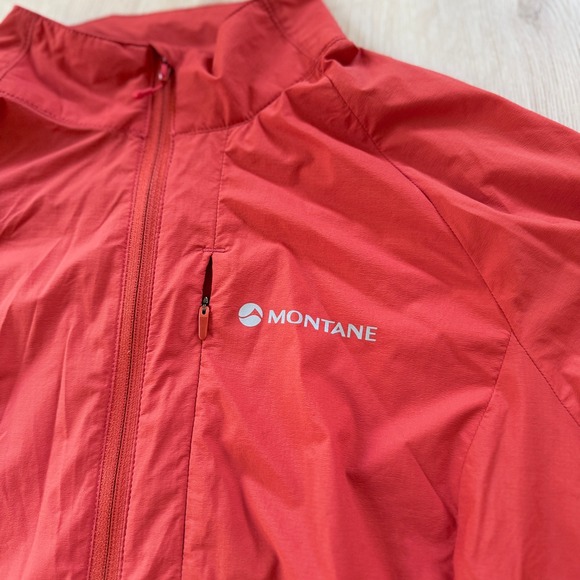 Montane‎ Featherlite Windproof Jacket Women L Red Nylon Running Saffron Red - Picture 7 of 16